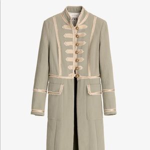 ZARA Limited  Edit. GREEN MILITARY OFFICER COAT